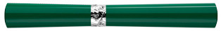 R017106 Серебряная ручка роллер зеленая в подарочном футляре