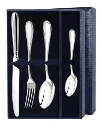 Серебряный столовый набор "Капелька" на 1 персону (4 предмета)