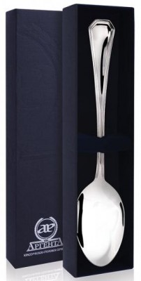 128ЛЖ01001 Серебряная столовая ложка «Элегант» в подарочном футляре