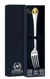 Серебряная столовая вилка "Афина" с позолотой
