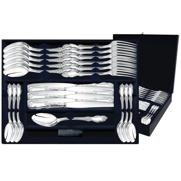 1684НБ01801 Серебряный столовый набор "Серебряная роза" на 12 персон (48 предметов)