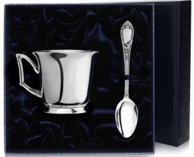 967НБ03806 Серебряный набор для чая «Элегия» в подарочном футляре