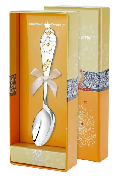 441ЛЖ05802 Серебряная детская ложка «Звезда»