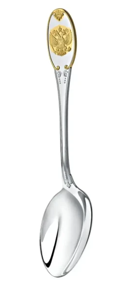 235ЛЖ03802 Серебряная чайная ложка «Единство» с золочением