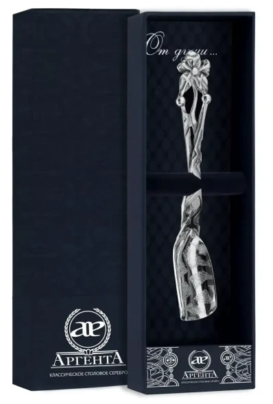 331СВ17806 Серебряный совок для сахара «Чертополох» с чернением