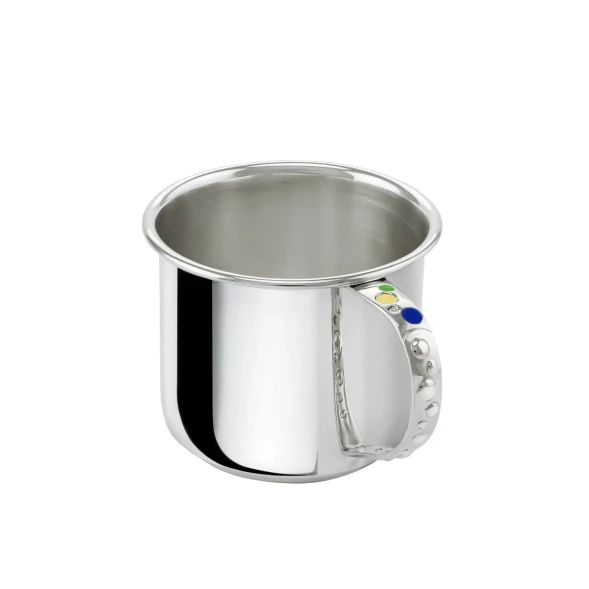 1035КР05808 Серебряная детская кружка «Паровозик» с золочением