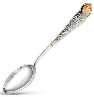 930805-1 Серебряная чайная ложка с золочением