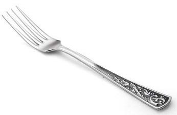 930902 Серебряная столовая вилка «Стиль» с чернением