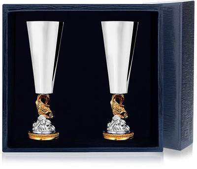 633НБ00802 Набор рюмок с золочением «Золотая рыбка»