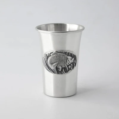 983СТ00806 Серебряная стопка «Лещ» с чернением