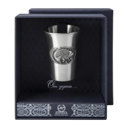 Серебряная стопка «Лещ» с чернением
