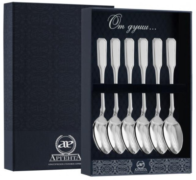 Серебряный набор чайных ложек «Русский»