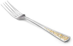 Серебряная столовая вилка «Стиль» с золочением