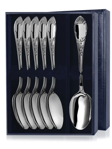 269НБ01801 Набор из 6 серебряных столовых ложек «Визит»