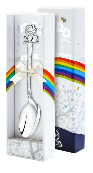 056ЛЖ05801 Серебряная детская ложка «Лягушка»