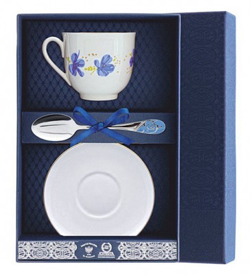 001Ф03 Набор чайный «Ландыш - Голубые цветы»