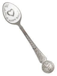 Серебряная чайная именная ложка «Серафим» с сердцем