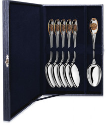 Серебряный столовый набор «Единство» с позолотой на 6 персон (6 предметов)