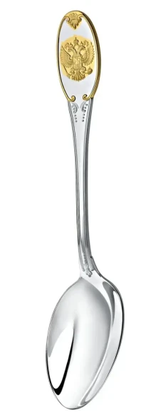 1001НБ01802 Серебряный столовый набор «Единство» с позолотой на 6 персон (6 предметов)