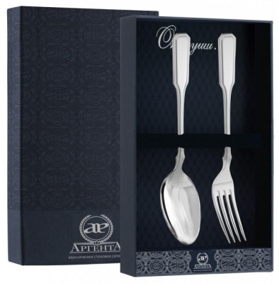 Серебряный столовый набор «Русский» на 1 персону