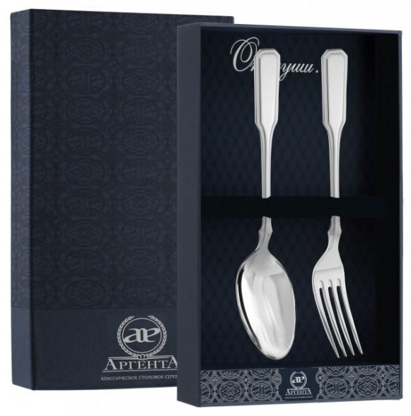 304НБ01801 Серебряный столовый набор «Русский» на 1 персону