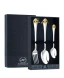 1527НБ01802 Серебряный столовый набор "Афина" с позолотой на 1 персону (3 предмета)