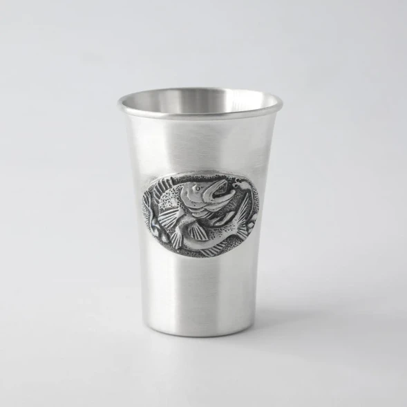 987СТ00806 Серебряная стопка «Судак» с чернением