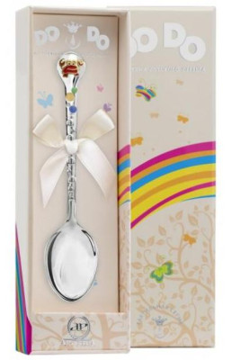 953ЛЖ05008 Серебряная детская ложка «Крабик» с эмалью