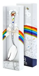 Серебряная детская ложка «Крабик» с эмалью