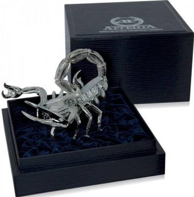 Серебряный держатель д/визиток «Скорпион»