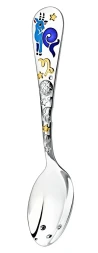 Серебряная детская ложка "Зодиак Козерог" с золочением и эмалью