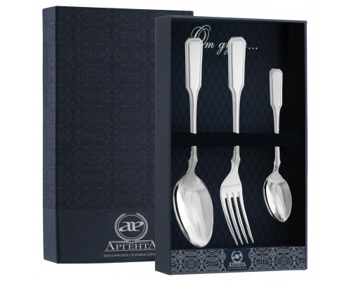 438НБ01801 Серебряный столовый набор « Русский» на 1 персону