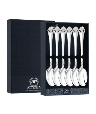 Серебряный набор чайных ложек "Афина"