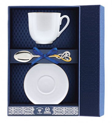 019Ф03 Набор чайный «Ландыш - Золотой кантик» в подарочном футляре