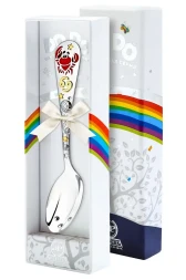 Серебряная детская ложка "Зодиак Рак" с золочением и эмалью