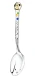 773ЛЖ05808_ч Серебряная детская ложка «Собачка» с черной эмалью