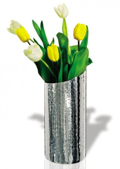 VAS02 Ваза для цветов посеребрённая средняя