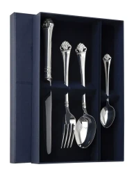 Серебряный столовый набор "Афина" на 1 персону (4 предмета) 