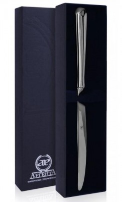 1214НЖ01001 Серебряный столовый нож «Элегант» в подарочном футляре