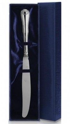 1208НЖ01001 Серебряный столовый нож «Визит» в подарочном футляре