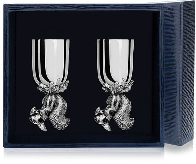 Набор серебряных стопок «Белка» из 2 предметов