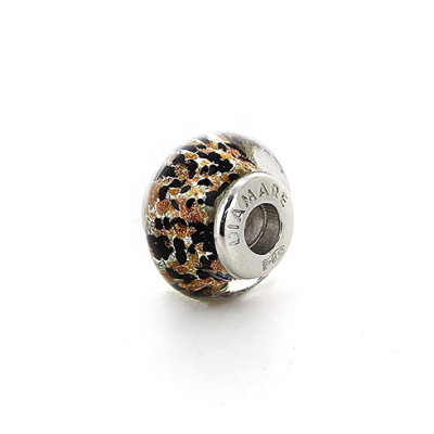 06-01 V027 Серебряный шарм-подвеска «Леопардовый узор»