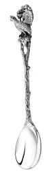 Серебряная чайная ложка «Глухарь» с чернением