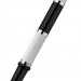 R015106 Серебряная ручка роллер с поворотным механизмом черно-белая в подарочном футляре