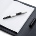 R015106 Серебряная ручка роллер с поворотным механизмом черно-белая в подарочном футляре