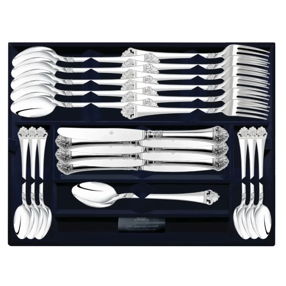 1507НБ01801 Серебряный столовый набор "Афина" на 6 персон (24 предмета)