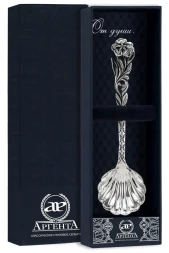 Серебряный совок для сахара «Симфония» с чернением