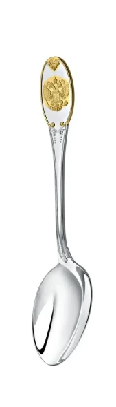 688НБ01802 Серебряный столовый набор на 1 персону «Единство» с золочением (3 предмета)