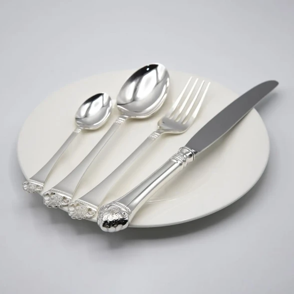 1513НБ01801 Серебряный столовый набор "Афина" на 12 персон (48 предметов)