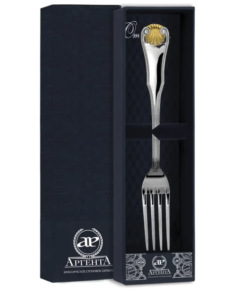 261ВЛ01802 Серебряная столовая вилка «Визит» с золочением